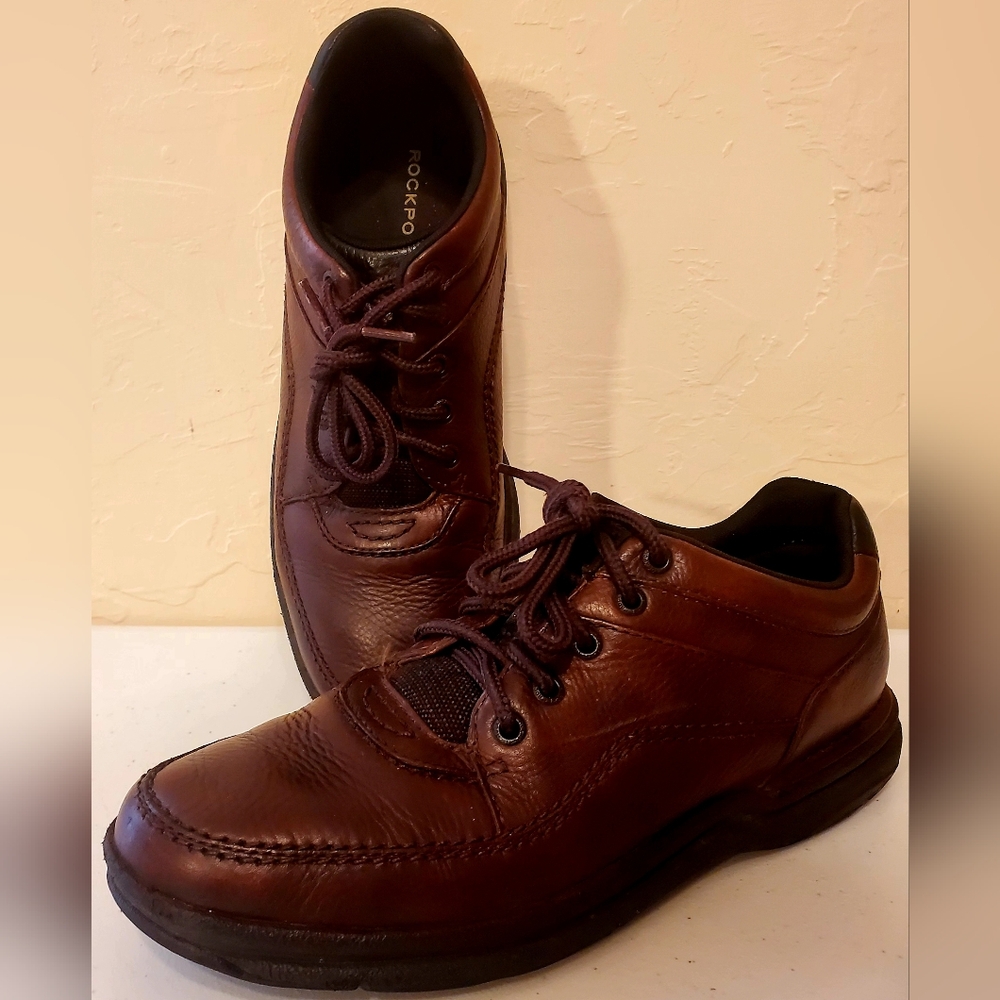 Rockport Men's World Tour Classic Walking Shoe Rich Brown Leather Size 11